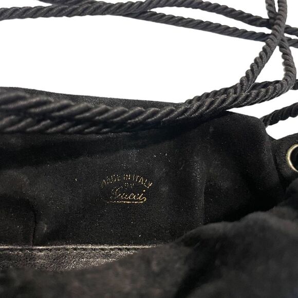 GUCCI Vintage Suede & Lizard Crossbody Bag with GG Motif - Picture 3 of 14